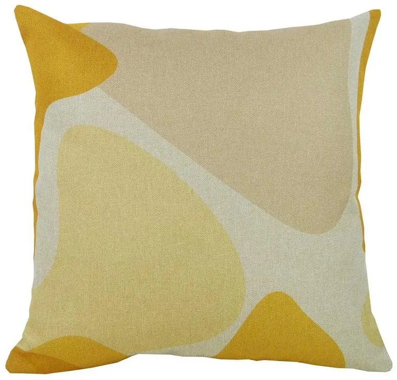 Capa de Almofada Ivory em Linho Tons Amarelo 45x45cm - Decorativa - Com Enchimento