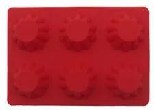 Forma de Silicone para 6 Cupcakes Vermelha NDI