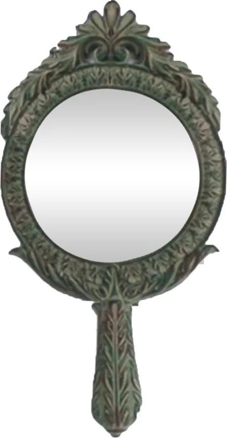 Espelho Decorativo Redondo com Pintura Envelhecida - 48x5x25cm