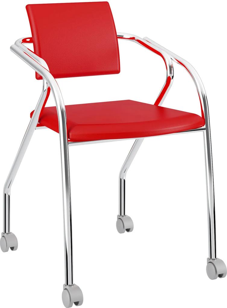 Cadeira 1713 Caixa Com 1 Napa Móveis Carraro Vermelho