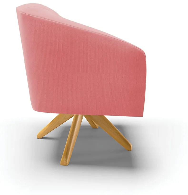 Poltrona Decorativa Giratória MA30 Stella Suede D03 - D'Rossi - Rose