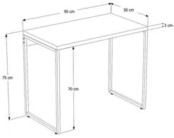 Mesa de Escritório Escrivaninha 90cm Dynamica Industrial C08 Snow - Mp