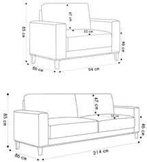 Sofá 3 Lugares 214cm Com 02 Poltronas Zaire M22 Linho Areia    - Mpoze