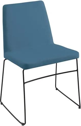 Cadeira Andy C/Pés em Aço Carbono - Azul Jeans