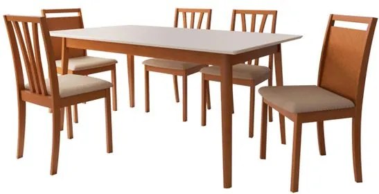Conjunto Sala de Jantar Fontaine com 6 Cadeiras - Wood Prime VM 31604