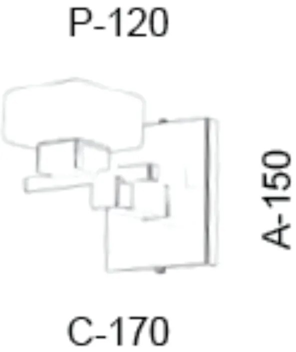 Arandela Cubo Flat Led Integrado 5,5W 2700K 17X12X15Cm Metal E Vidro |... (CAFÉ / COBRE BRILHO, 110V)