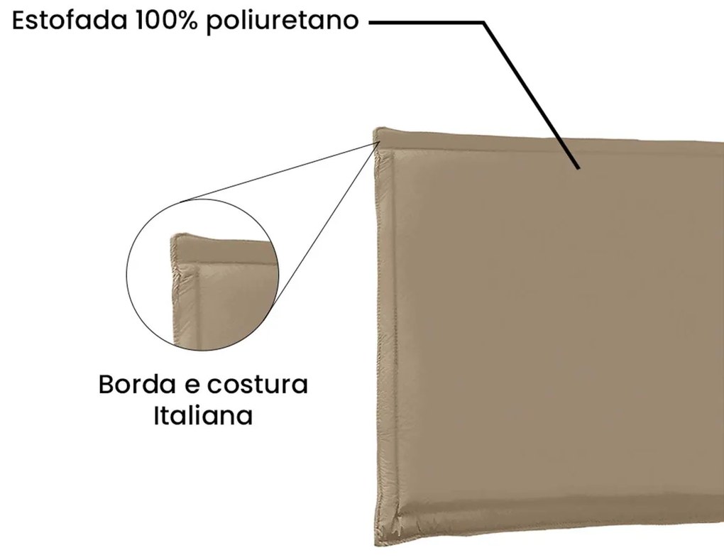 Painel Estofado Cama King Nápoles SPZ 195cm Suede
