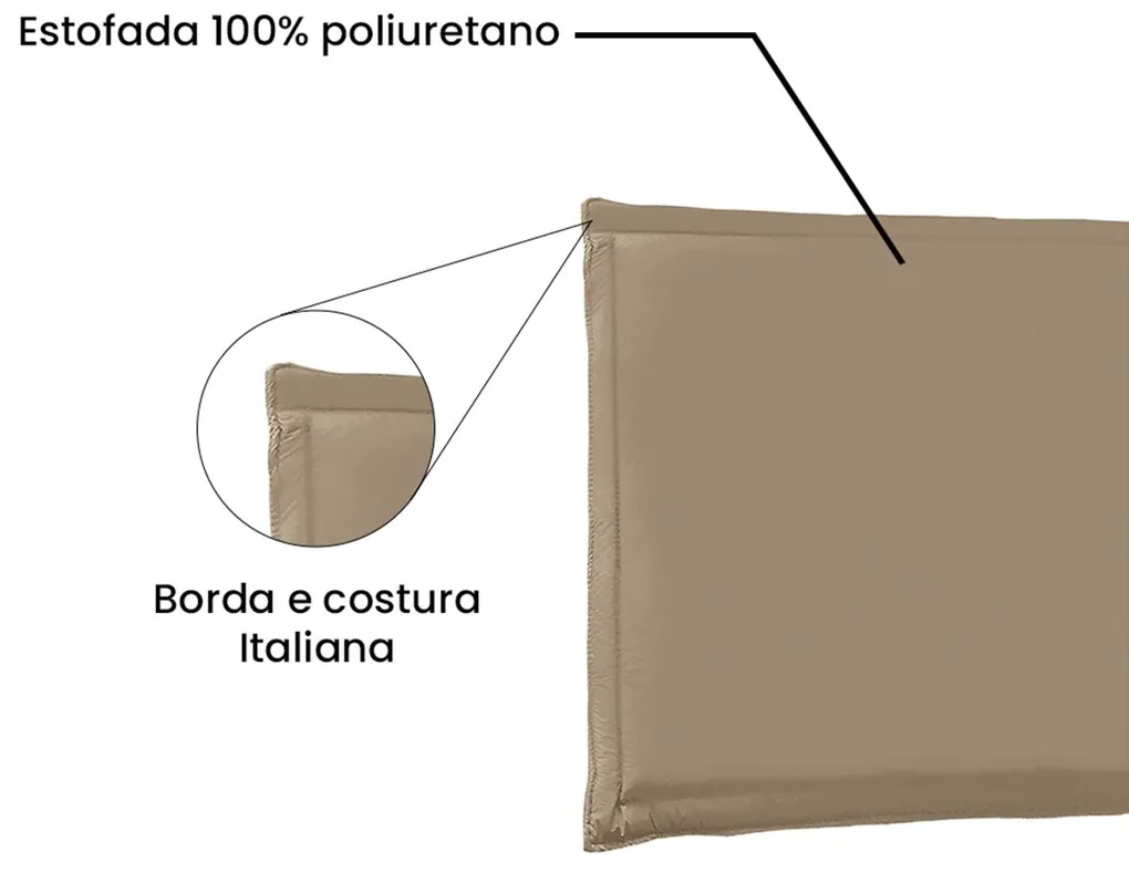 Painel Estofado Cama King Nápoles SPZ 195cm Suede