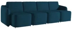 Sofá Cama Casal para Sala 436cm Polska Z08 Veludo Azul - Mpozenato