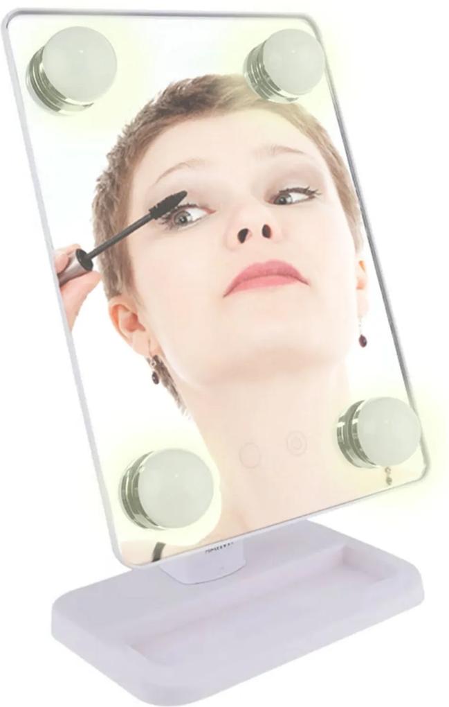 Espelho para maquiagem Vivitar Vanity Mirror com iluminação por LED e rotação 360° - Branco