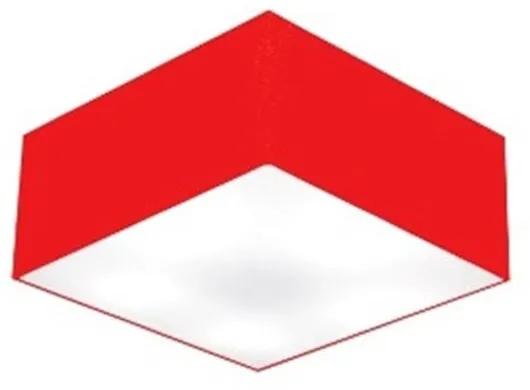 Plafon Quadrado Md-3000 Cúpula em Tecido 12/25x25cm Vermelho - Bivolt