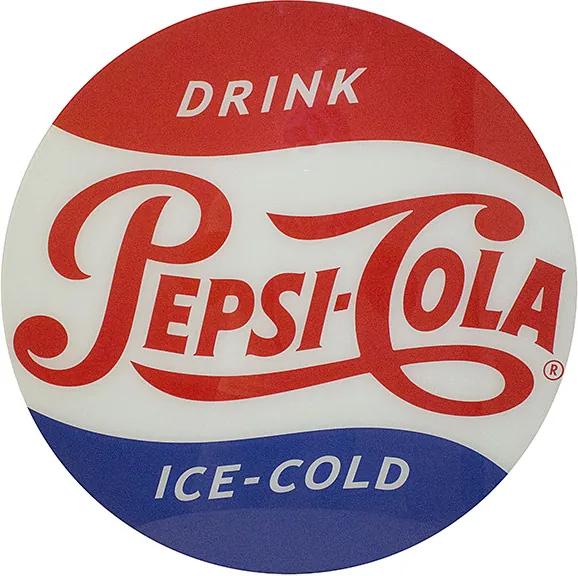 Quadro com Tampo de Vidro Logo Retrô Pepsi