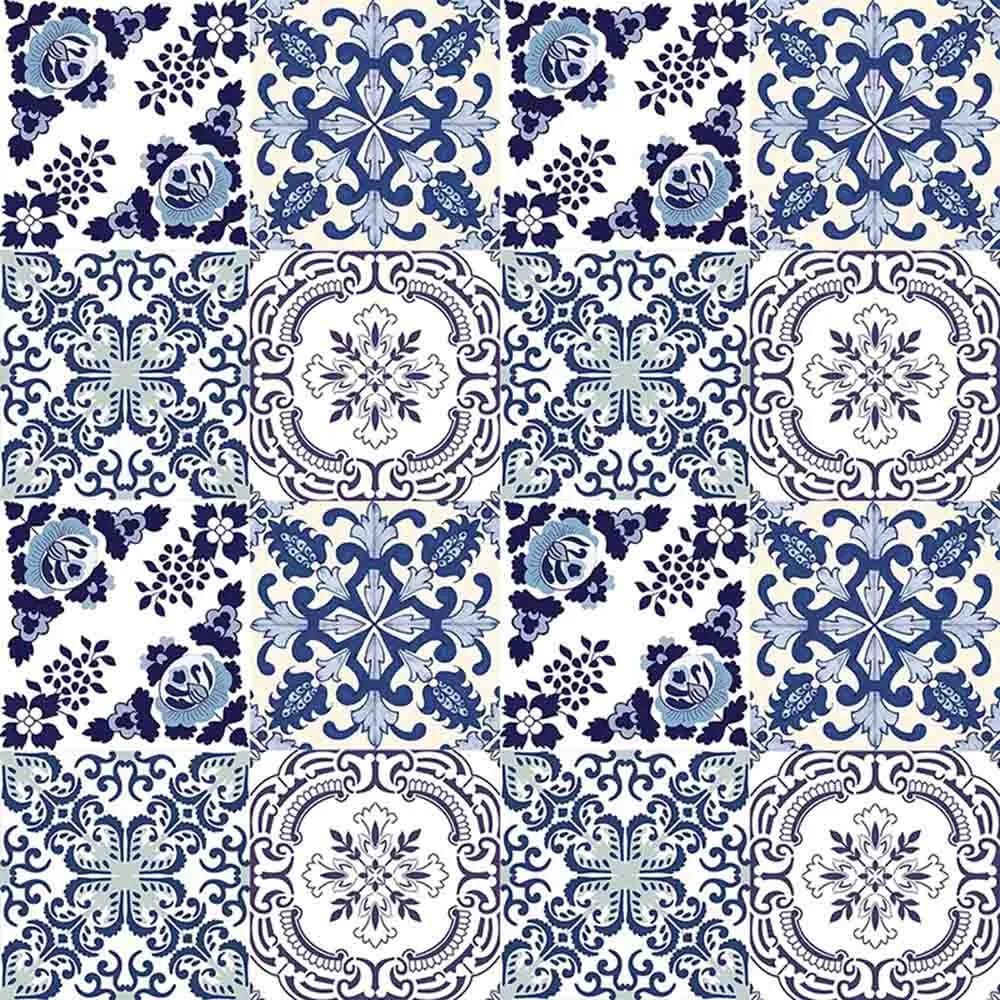 Adesivo para Azulejo Português Mosaico Gouveia Vinil 15x15cm 16 peças Cosi Dimora