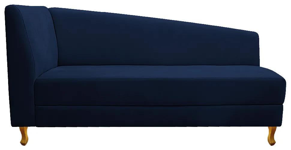 Recamier Valéria 140cm Lado Direito Suede Azul Marinho - ADJ Decor