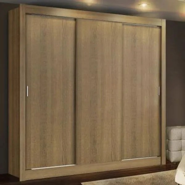 Guarda Roupa Casal Madesa Lyon 3 Portas de Correr 2 Gavetas Rustic