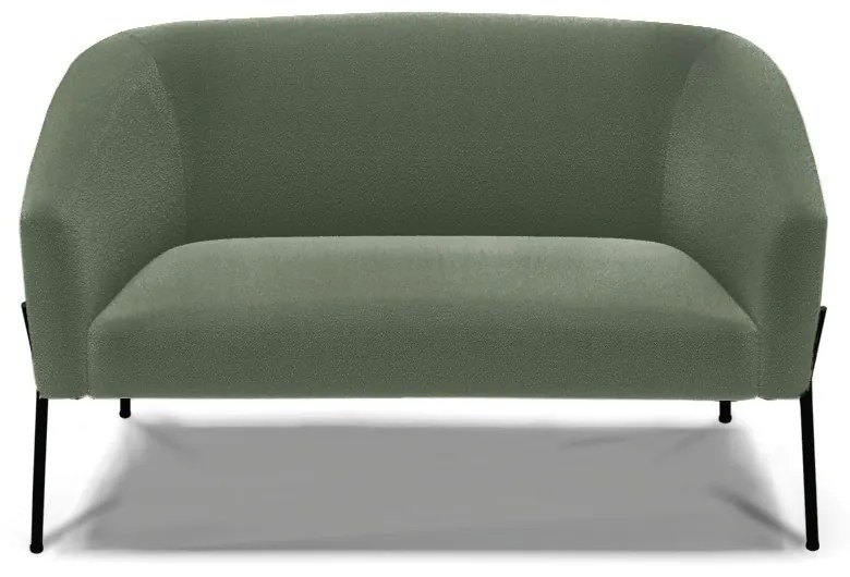 Sofá 2 Lugares Namoradeira Pé de Ferro Preto Stella Bouclê D03 - D'Rossi - Verde Pistache