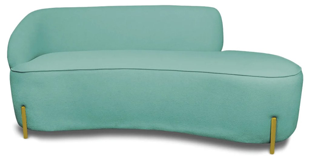 Sofá 2 Lugares Orgânico 140cm Pé Ferro Dou Morgan Bouclê L01 - D'Rossi - Verde Menta