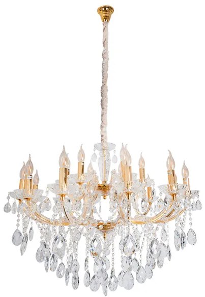 Lustre Cristal K9 Metal Dourado 95cm Castle