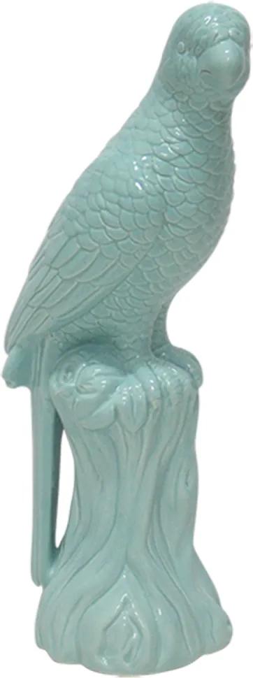 escultura pássaro SUMATRA cerâmica azul 15cm Ilunato QC0590