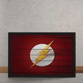 Quadro Decorativo The Flash Logo Mural Minimalista DC Comics 25x35