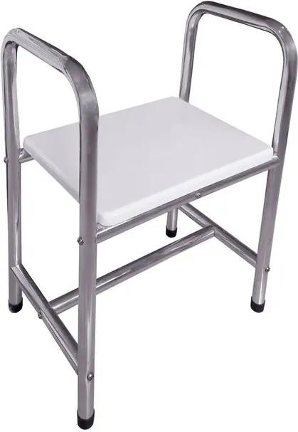 Cadeira de Banho Alumínio Polido 56x72x38cm - 24614 - Sicmol - Sicmol