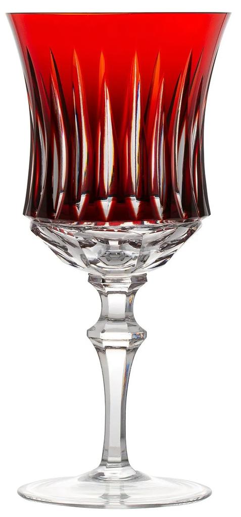 Taça de Cristal Lapidado Artesanal p/ Vinho Tinto - Vermelho - 66  Vermelho - 66