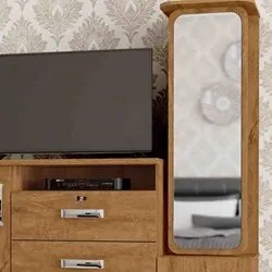 Cômoda 4 Gavetas 2 Portas e Espelho Copacabana Amêndoa - Lukaliam Móve