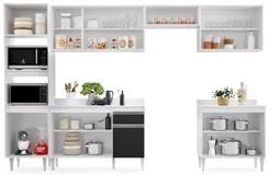 Cozinha Modulada 6 Módulos Composição 8 Branco/Preto - Lumil Móveis