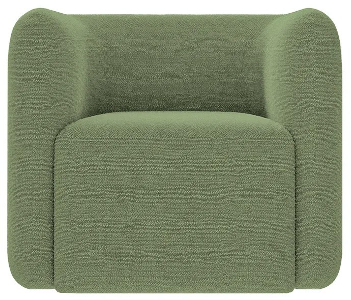 Kit 2 Poltronas Decorativas Sala de Estar Trinidad Base Fixa Bouclê Verde Oliva G33 - Gran Belo