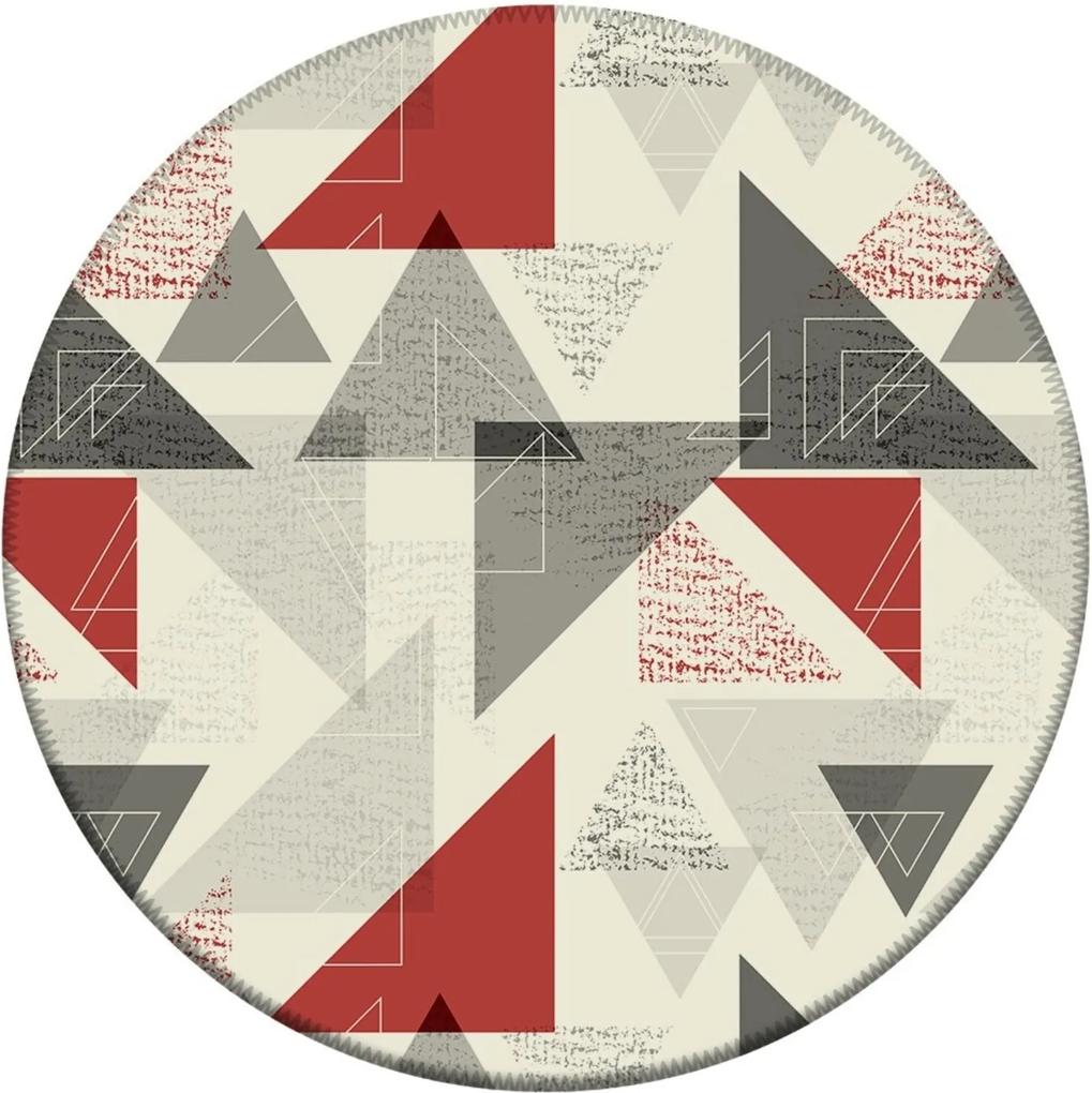Tapete Love Decor Redondo Wevans Triangulo Geométricos Off 84cm