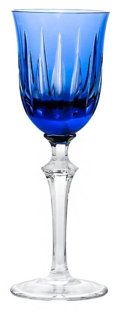 Taça de Cristal Lapidado Artesanal para Licor - 66 - Azul  66 - Azul Escuro