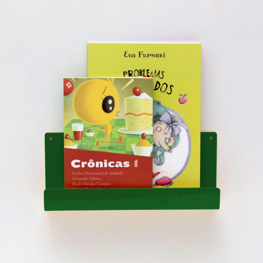 Organizador Quartinhos Porta Livros e Revisteiro de Parede Infantil Verde