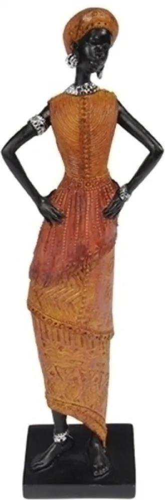 escultura africana A ATIVA resina 31cm Ilunato QC0454