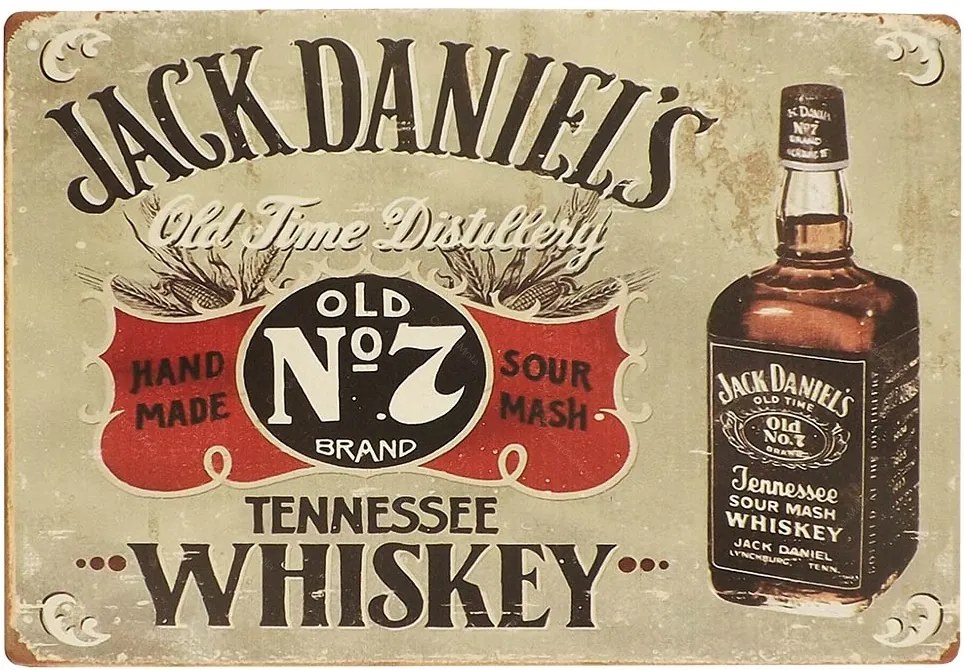 Placa Decorativa Jack Daniels Old Time Distillery Média em Metal