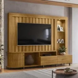 Estante Painel Para TV 70 Pol 242cm Le Gard M01 Cumaru - Mpozenato