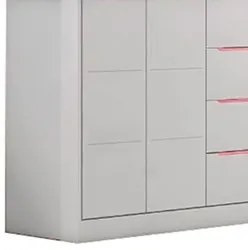 Jogo de Quarto Infantil Guarda Roupa e Cômoda Lilly P04 Branco/Rose -