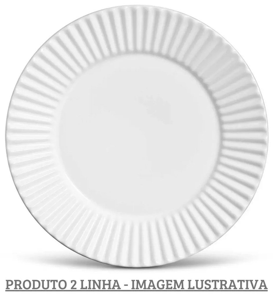 Prato Raso 26Cm Plisse Branco - Porto Brasil 2° Linha