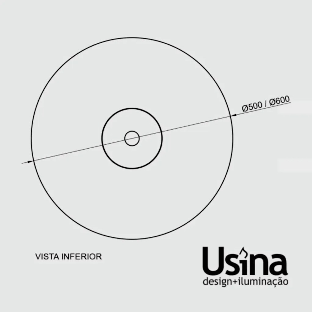 Pendente Tule Ø50X25Cm 1Xmr16 - Usina 25120/50 (MR-T - Marrom Texturizado, BT - Branco Texturizado)