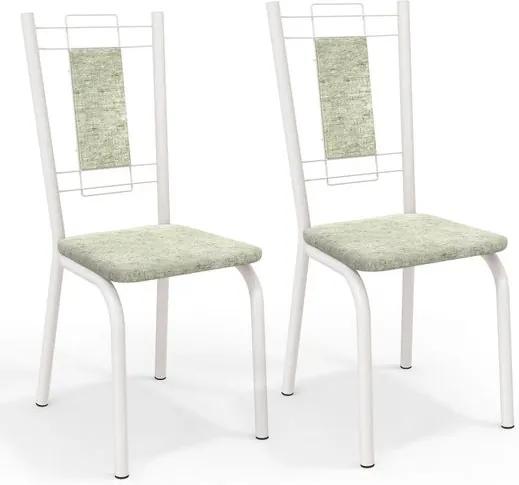 Kit com 2 Cadeiras, Branco Fosco, Veludo Lima 24, Tidell III