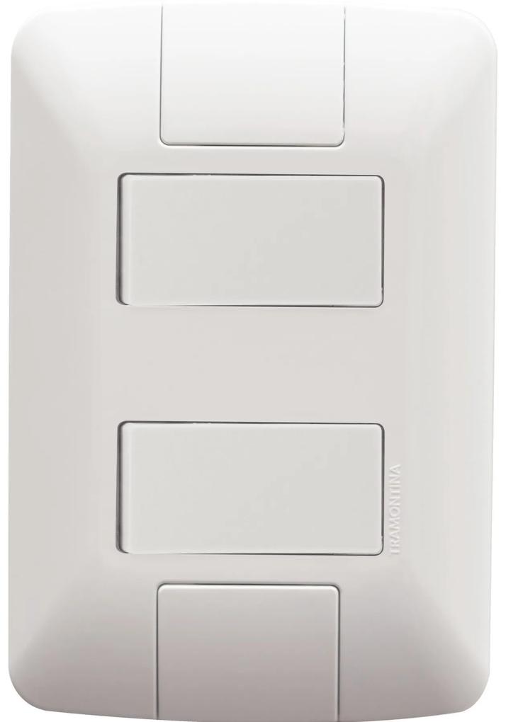 Conjunto 4x2 com 2 Interruptores Simples Tramontina Aria 6 A 250 V Branco -  Tramontina
