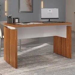 Mesa Para Escritório Home Office 125cm Corp A06 Freijó/Branco - Mpozen