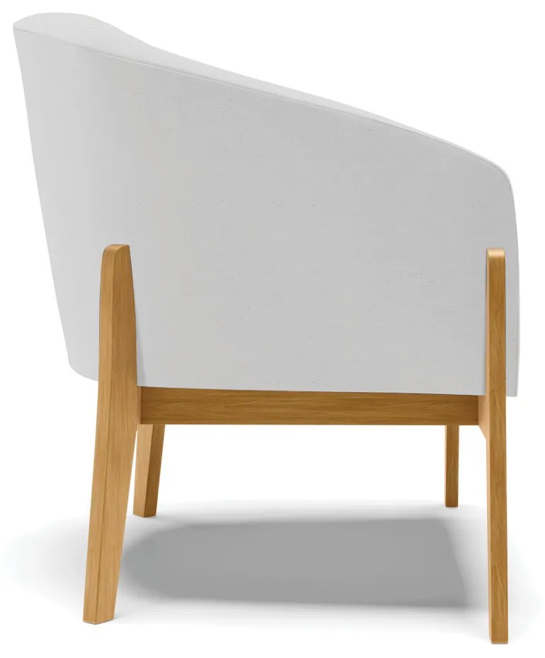 Poltrona Decorativa Base de Madeira kit 2 Stella Linho D03 - D'Rossi - A05 Cinza