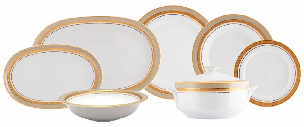 Aparelho De Jantar Porcelana Schmidt 41 Peças - Dec. Topazio Imperial 2442