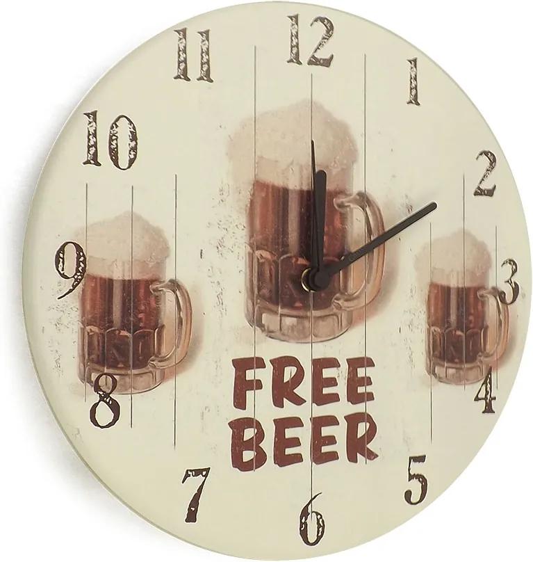 Relógio de Parede Free Beer em Madeira MDF - 28 cm