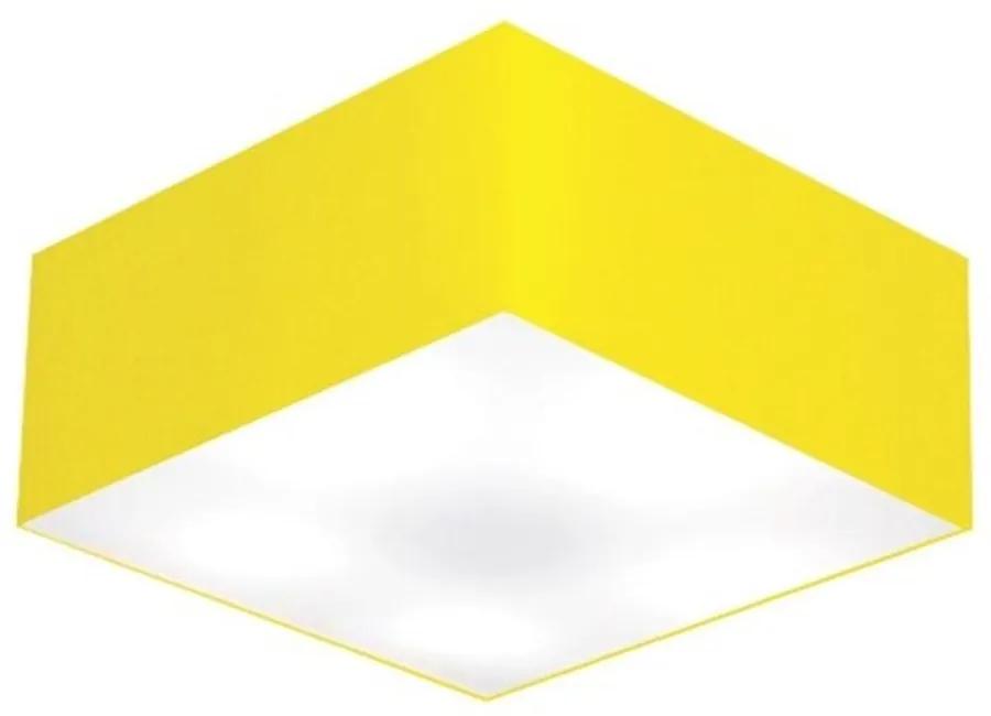 Plafon Quadrado Md-3012 Cúpula em Tecido 21/50x50cm Amarelo - Bivolt