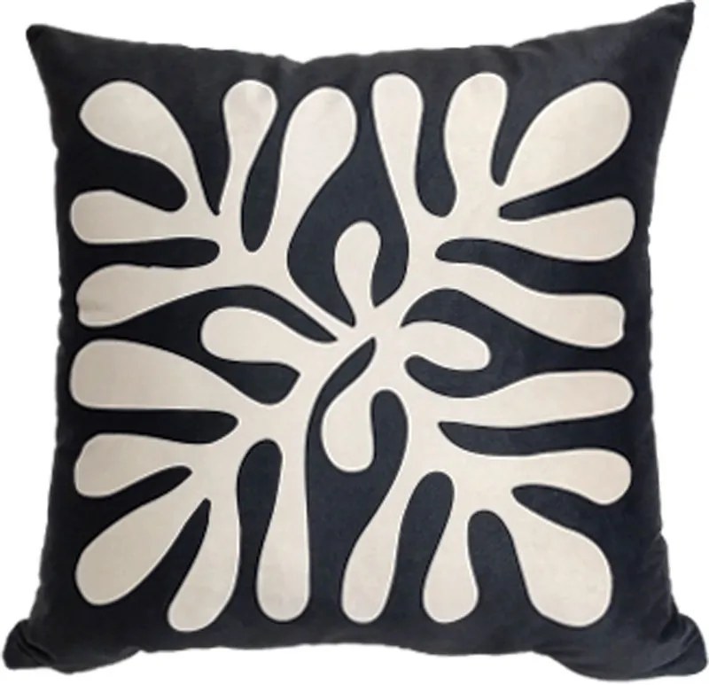 Capa de Almofada de Veludo Lotus Tons de Preto 44x44cm - ALO-0150 - Somente Capa