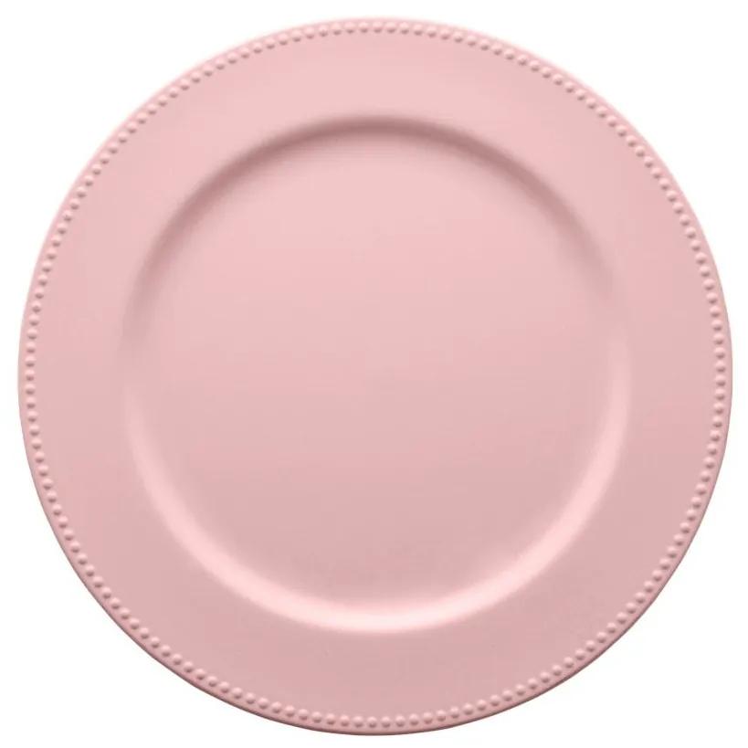 Sousplat Para Prato Sobremesa Plástico Rosa Candy 25cm 61359 Royal