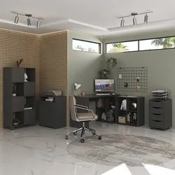 Conjunto Escritório Home Office 4 Peças Mity A06 Preto - Mpozenato