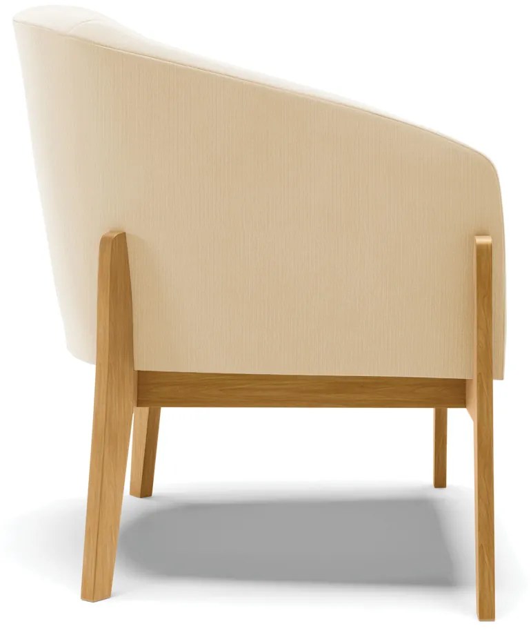 Poltrona Decorativa Base de Madeira kit 2 Stella Suede D03 - D'Rossi - Bege