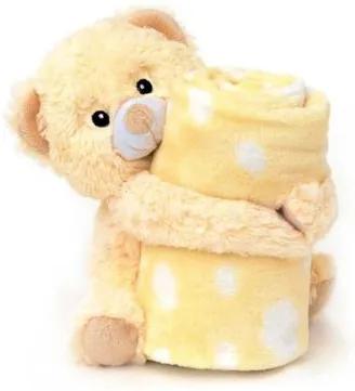 Cobertor Mantinha Bebe Loani -Bichinho De Pelucia Ursinho Amarelo